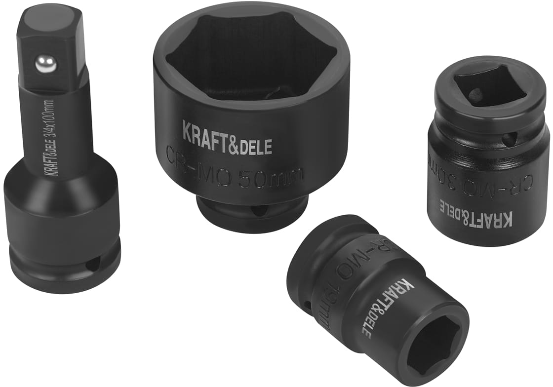 Gaisel + pikendused + löökpadrunid 3/4″ 21tk KD11868