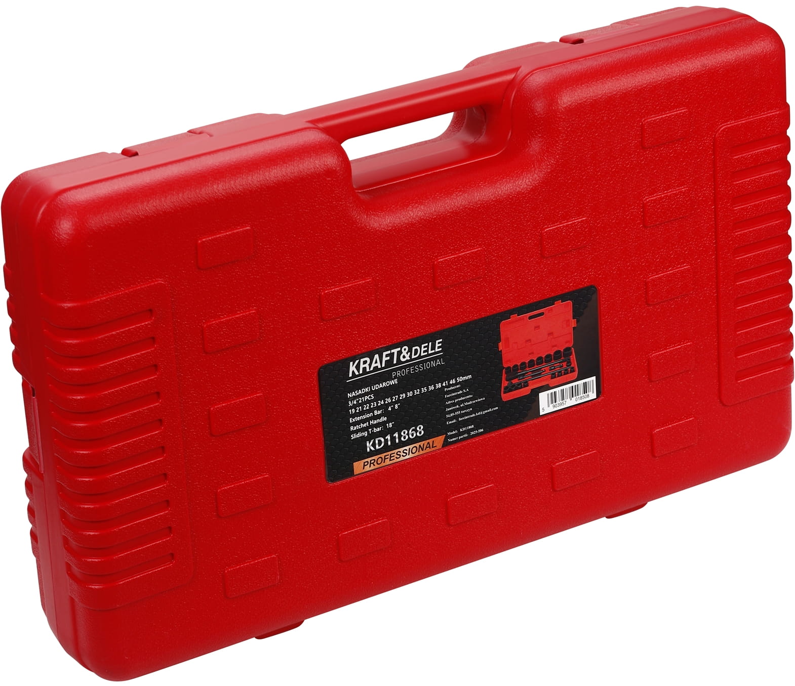 Gaisel + pikendused + löökpadrunid 3/4″ 21tk KD11868