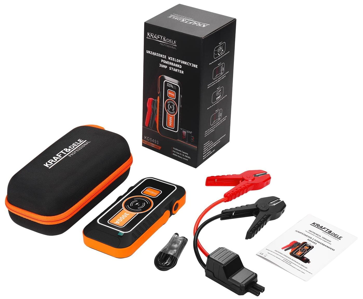 MITMEFUNKTSIONAALNE SEADE POWERBANK + KOTT 16 000mAh KD5493