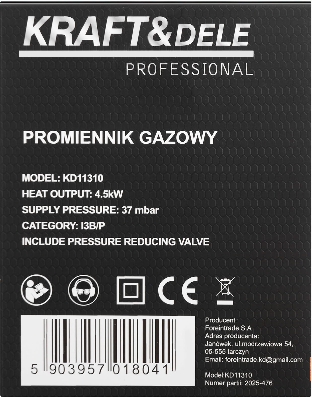 Gaaskiirgusküte 4,5kW KD11310
