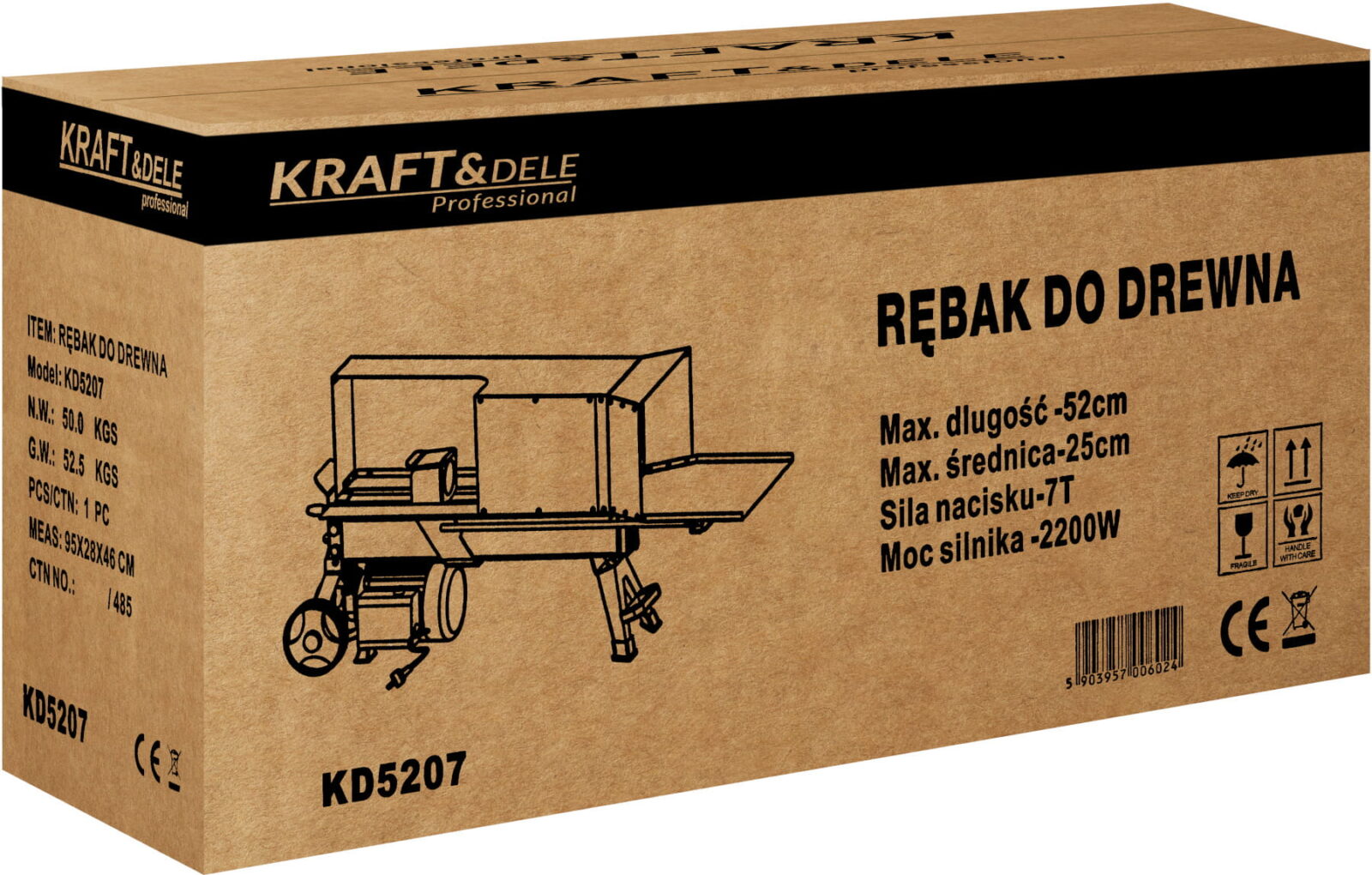 Puidulõhkuja 7T / 2200W / 50kg KD5207