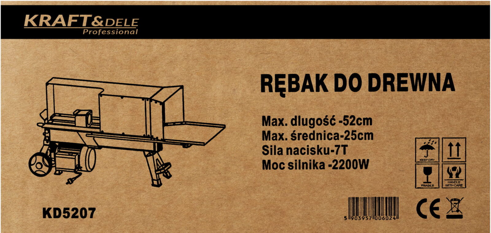 Puidulõhkuja 7T / 2200W / 50kg KD5207