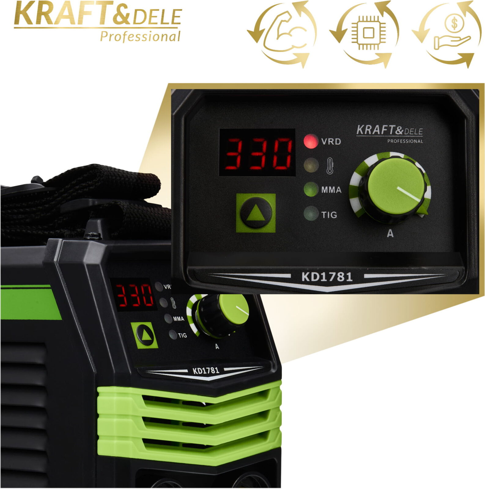 Invertorkeevitusaparaat 330A MMA TIG LIFT VRD KD1781