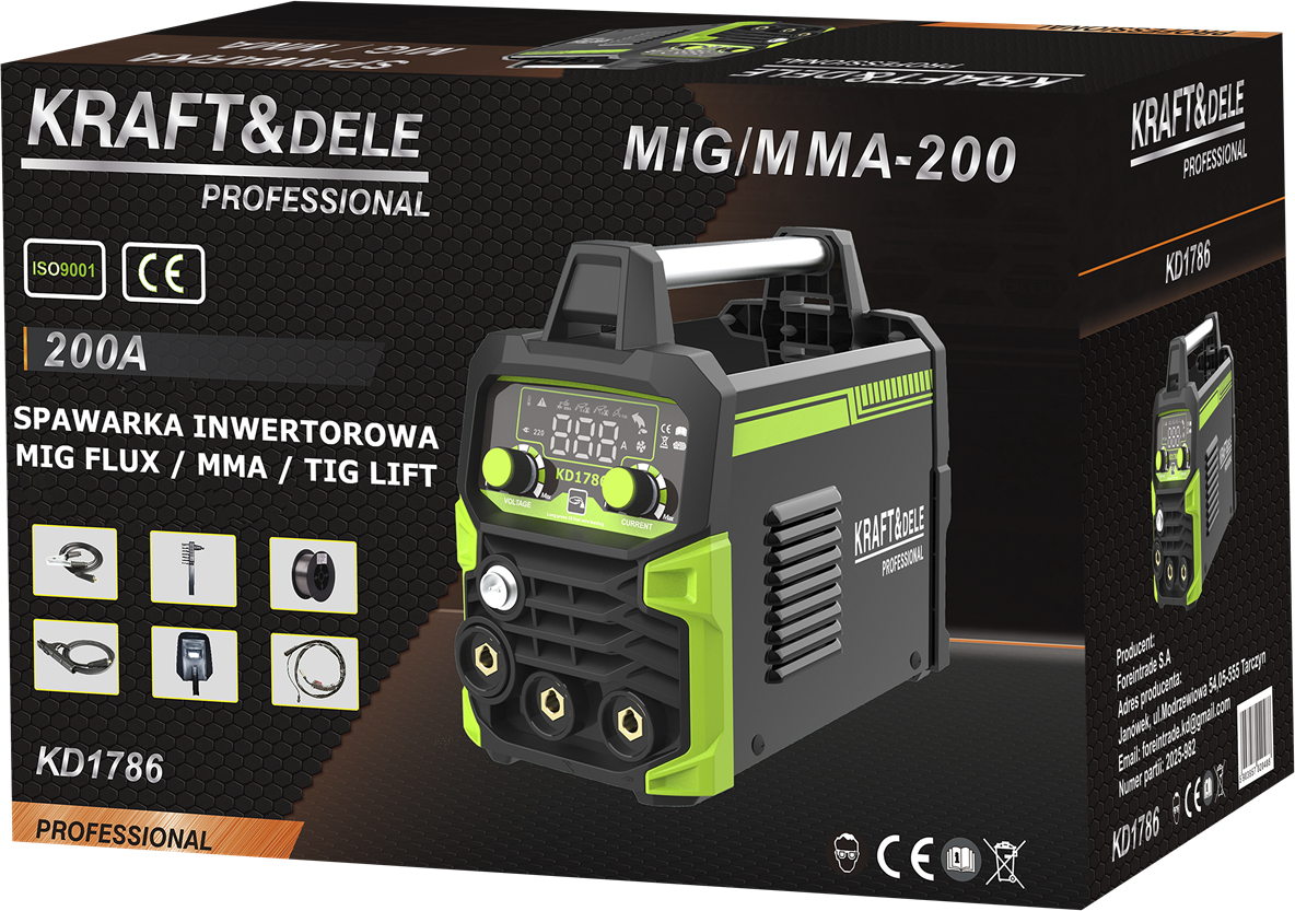 INVERTER KEEVITUSAPARAAT MIG / MMA / TIG LIFT 200A KD1786