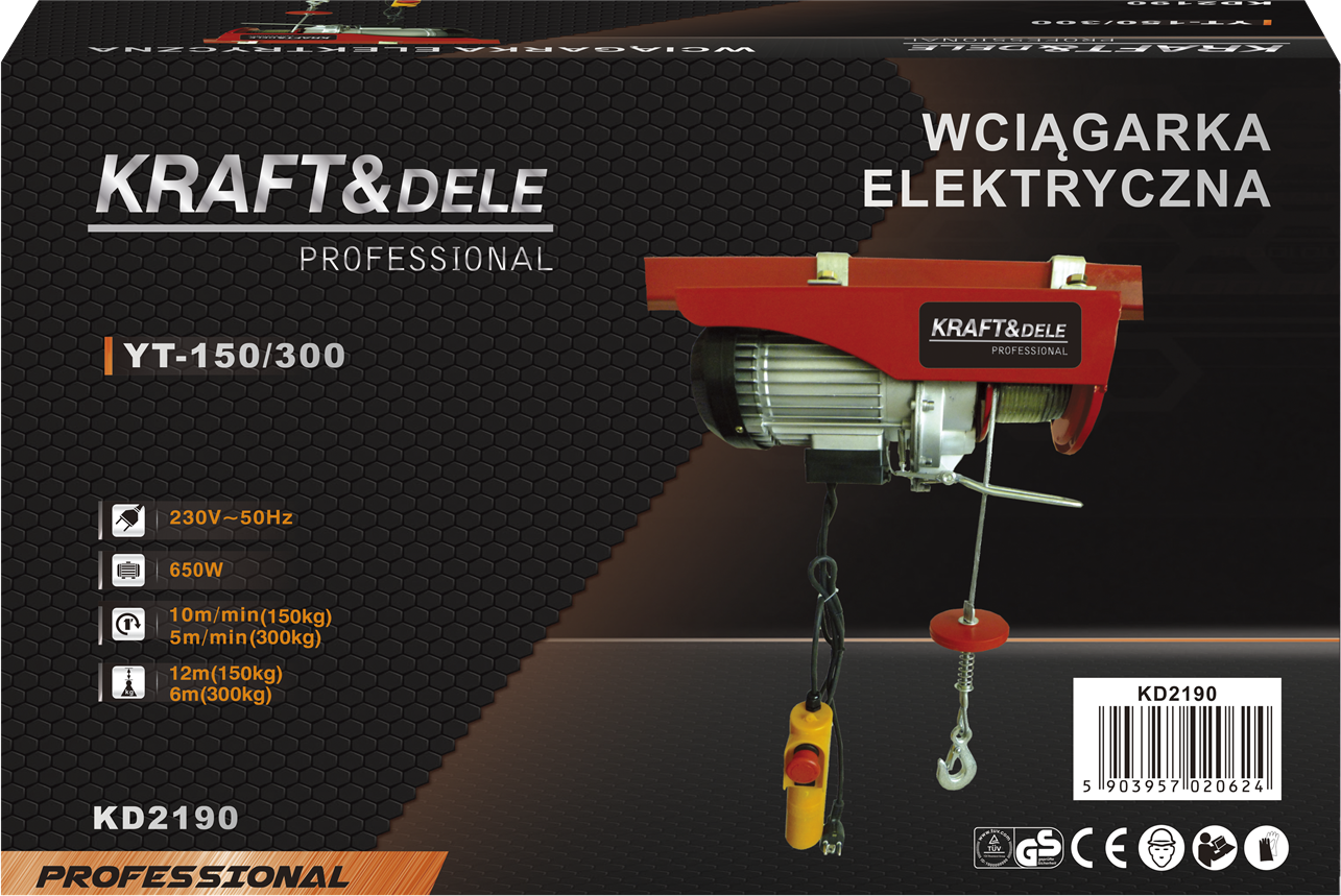 ELEKTRILINE VINTS 230V 650W 150/300kg KD2190