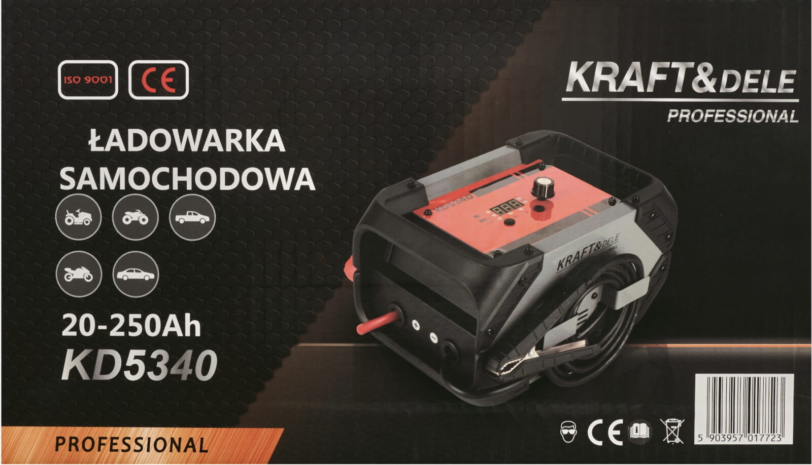 Akulaadija käivitusfunktsiooniga 20-250Ah 12/24V 35A KD5340