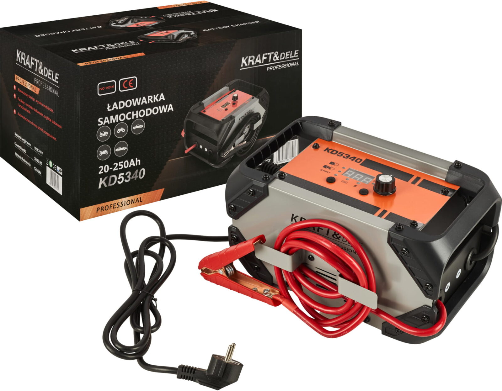 Akulaadija käivitusfunktsiooniga 20-250Ah 12/24V 35A KD5340