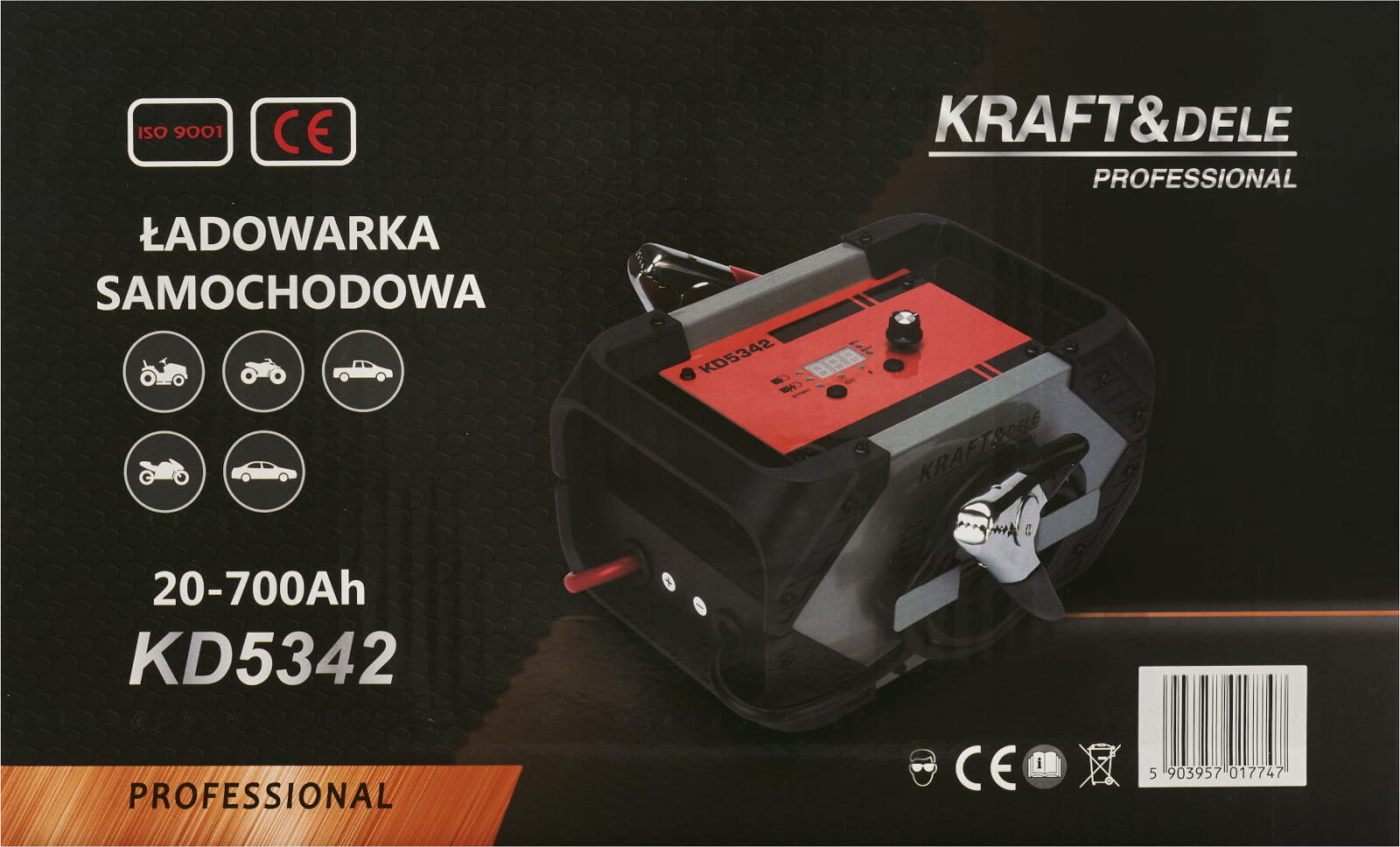 Akulaadija käivitusfunktsiooniga 20-700Ah 12/24V 85A KD5342