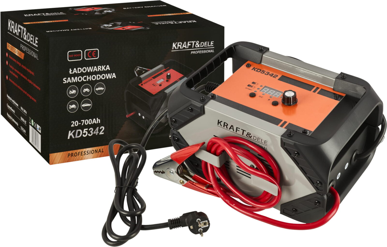 Akulaadija käivitusfunktsiooniga 20-700Ah 12/24V 85A KD5342