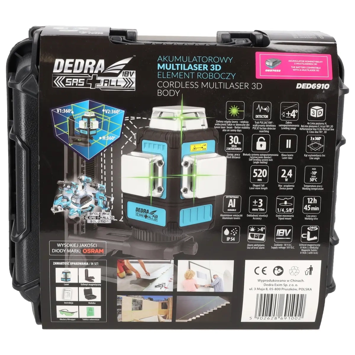 Multilaser 3D 18V, roheline, SAS korpus