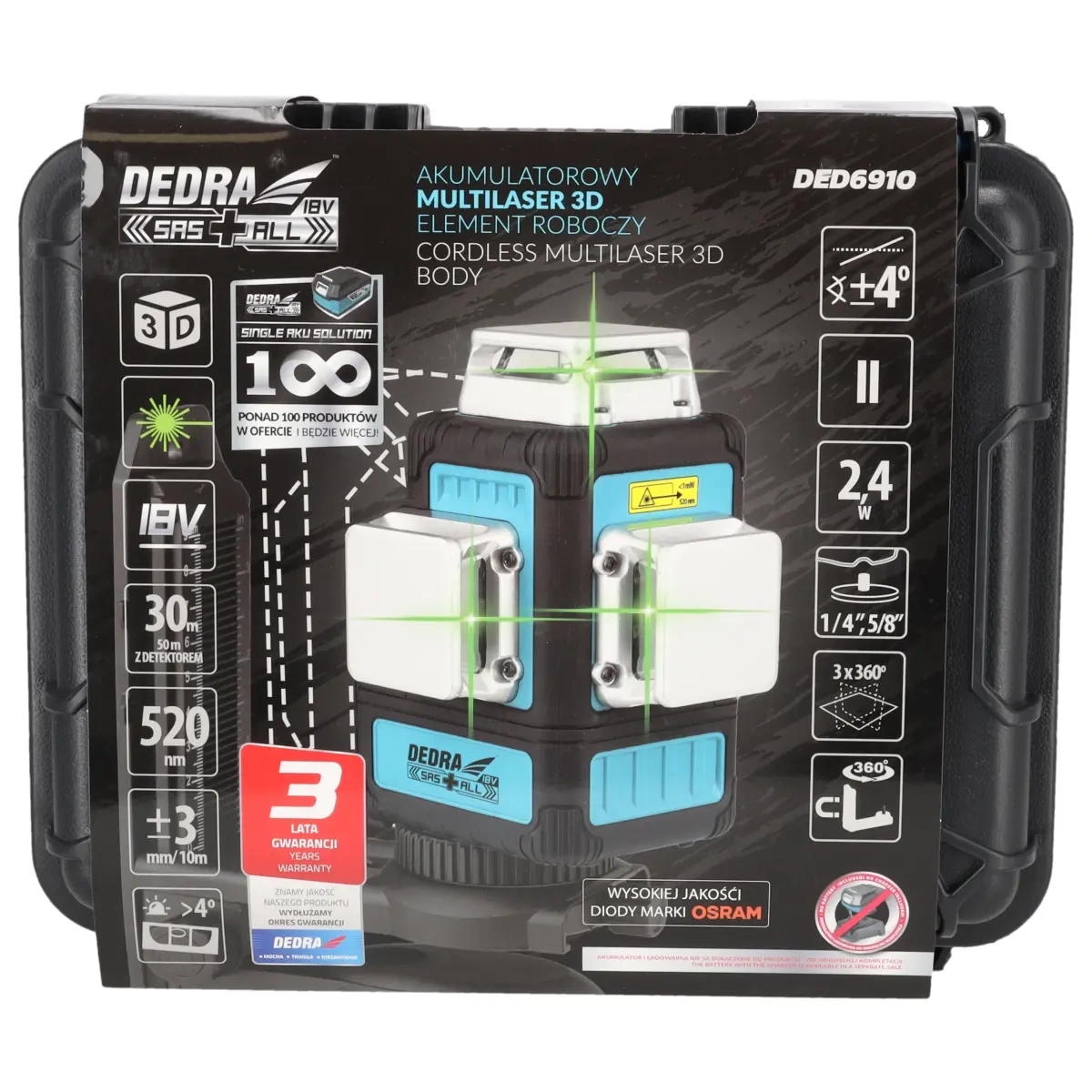 Multilaser 3D 18V, roheline, SAS korpus