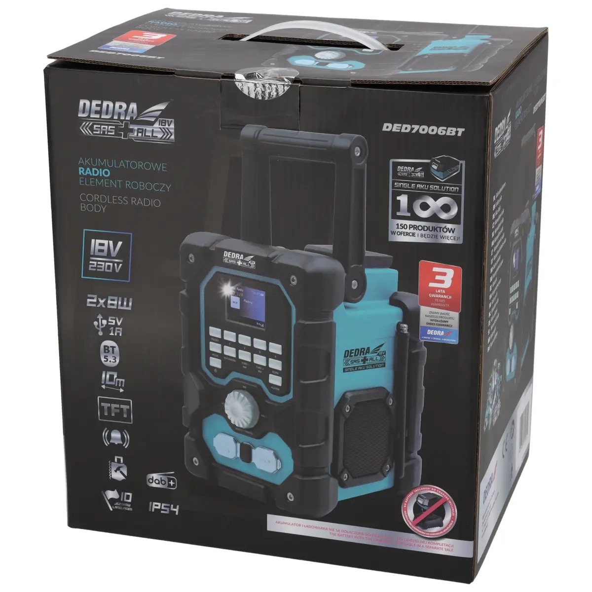 Raadio DAB+/FM akutoitel 18V bluetooth USB