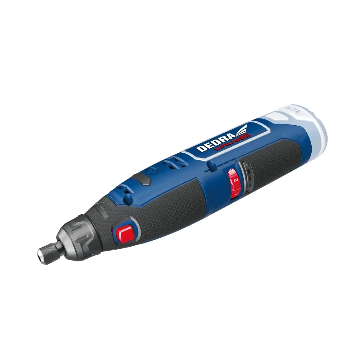 Elektritööriistade komplekt DEDRA MAUS DED7310T10: 12 V akuga minilihvija DED7340Z1 koos 47 tarvikuga, 2 Ah aku DED7320, USB-C laadimiskaabel DED7300