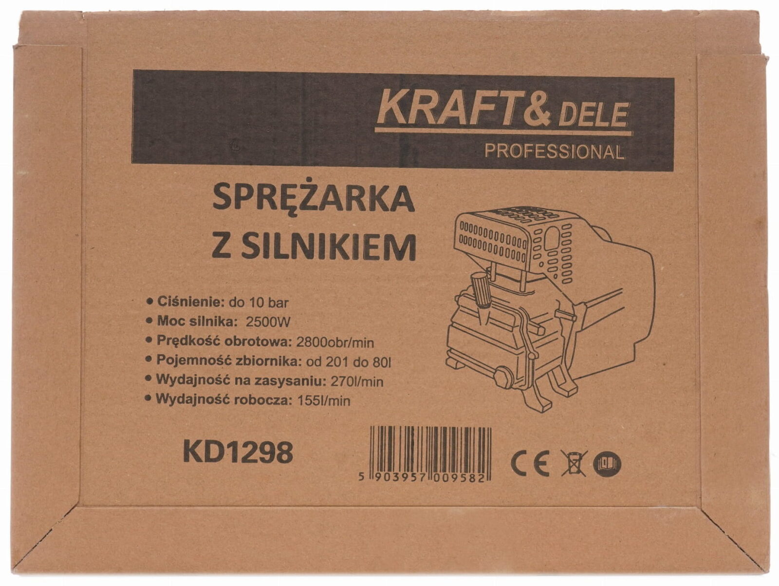 ÕHUKOMPRESSOR ELEKTRIMOOTORIGA 270 L/MIN KD1298