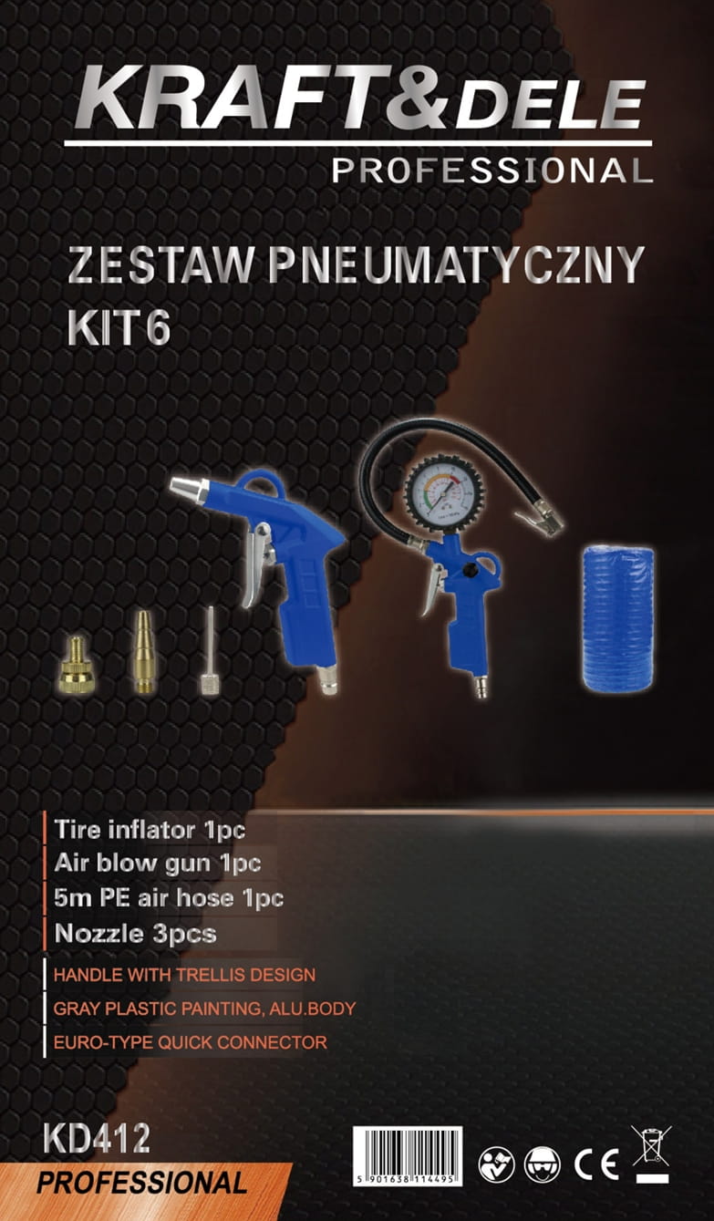 Pneumaatiliste tööriistade komplekt 6 elementi KD412