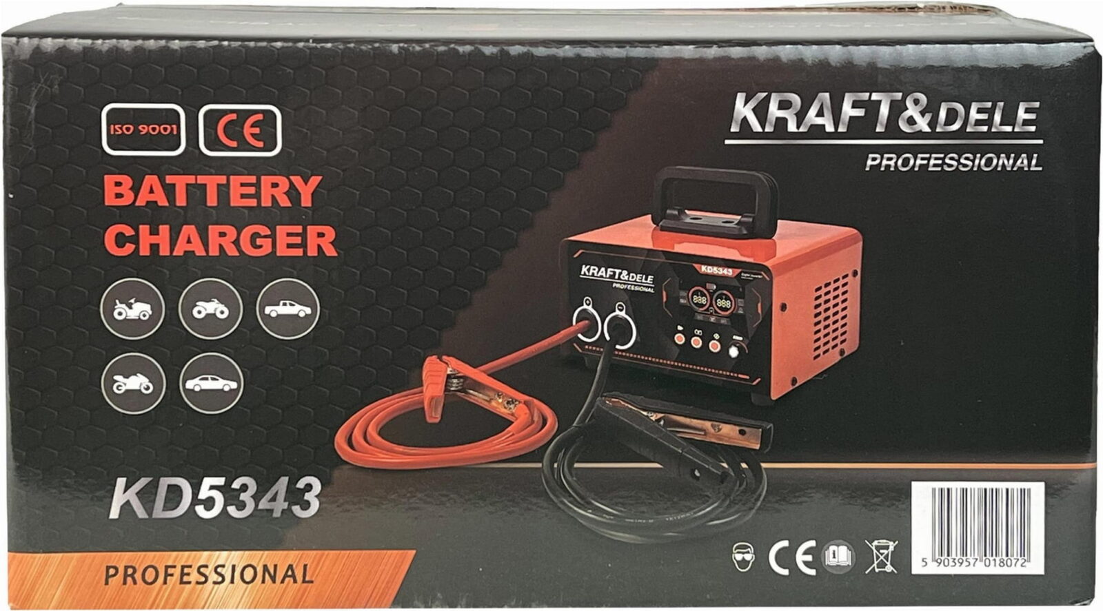 Akulaadija käivitusfunktsiooniga 12/24V 50-400Ah 30A käivitusvool 200A KD5343
