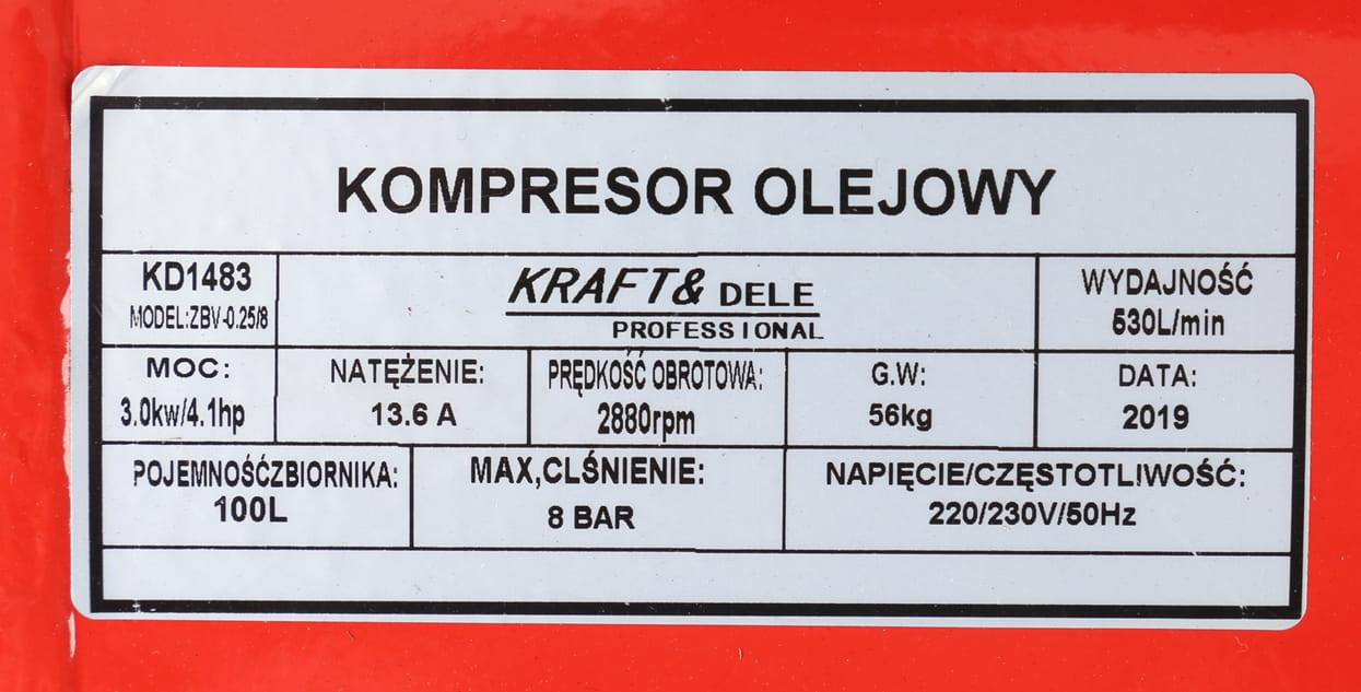 ÕLIKOMPRESSOR 100L KD1483