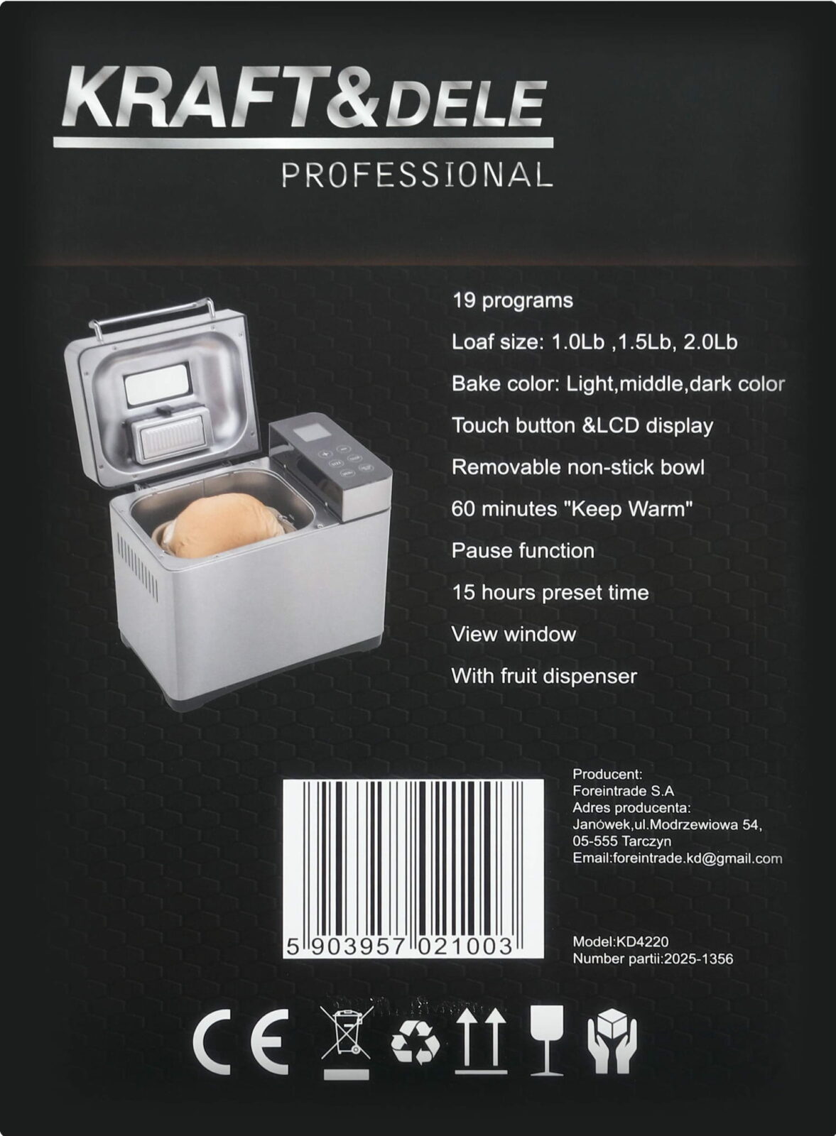 LEIVAKÜPSETUSMASIN – 19 PROGRAMMI KD4220