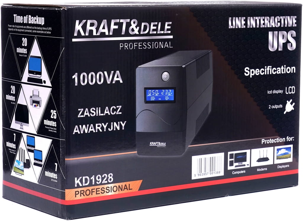 Katkematu toiteallikas UPS 1000VA LCD KD1928