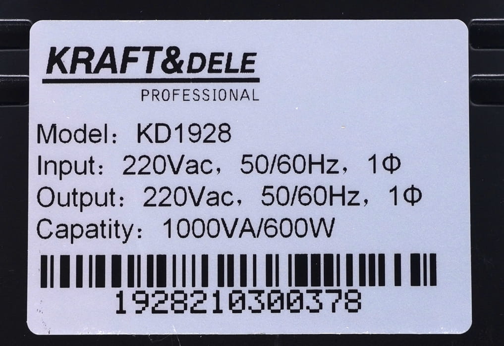 Katkematu toiteallikas UPS 1000VA LCD KD1928