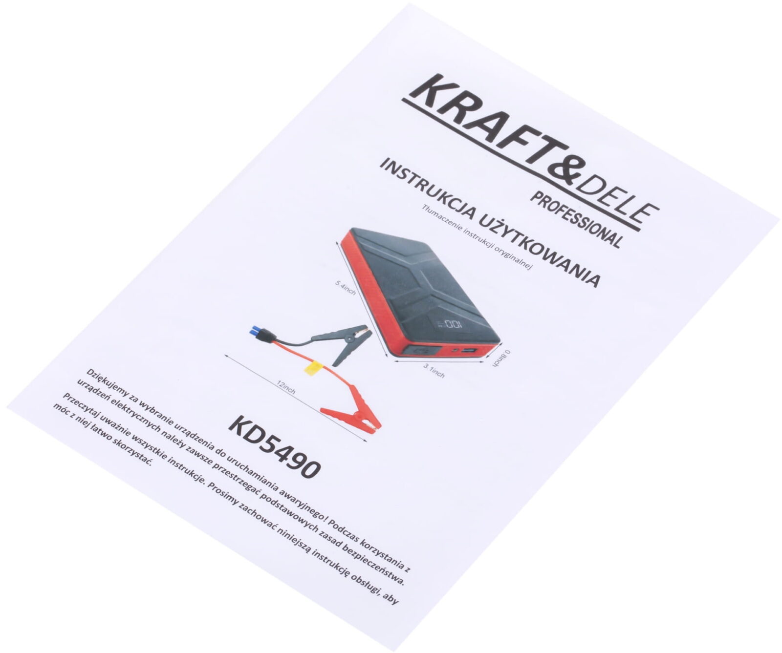 MULTIFUNKTSIONAALNE SEADE / JUMP STARTER 10000mAh/800A KD5490