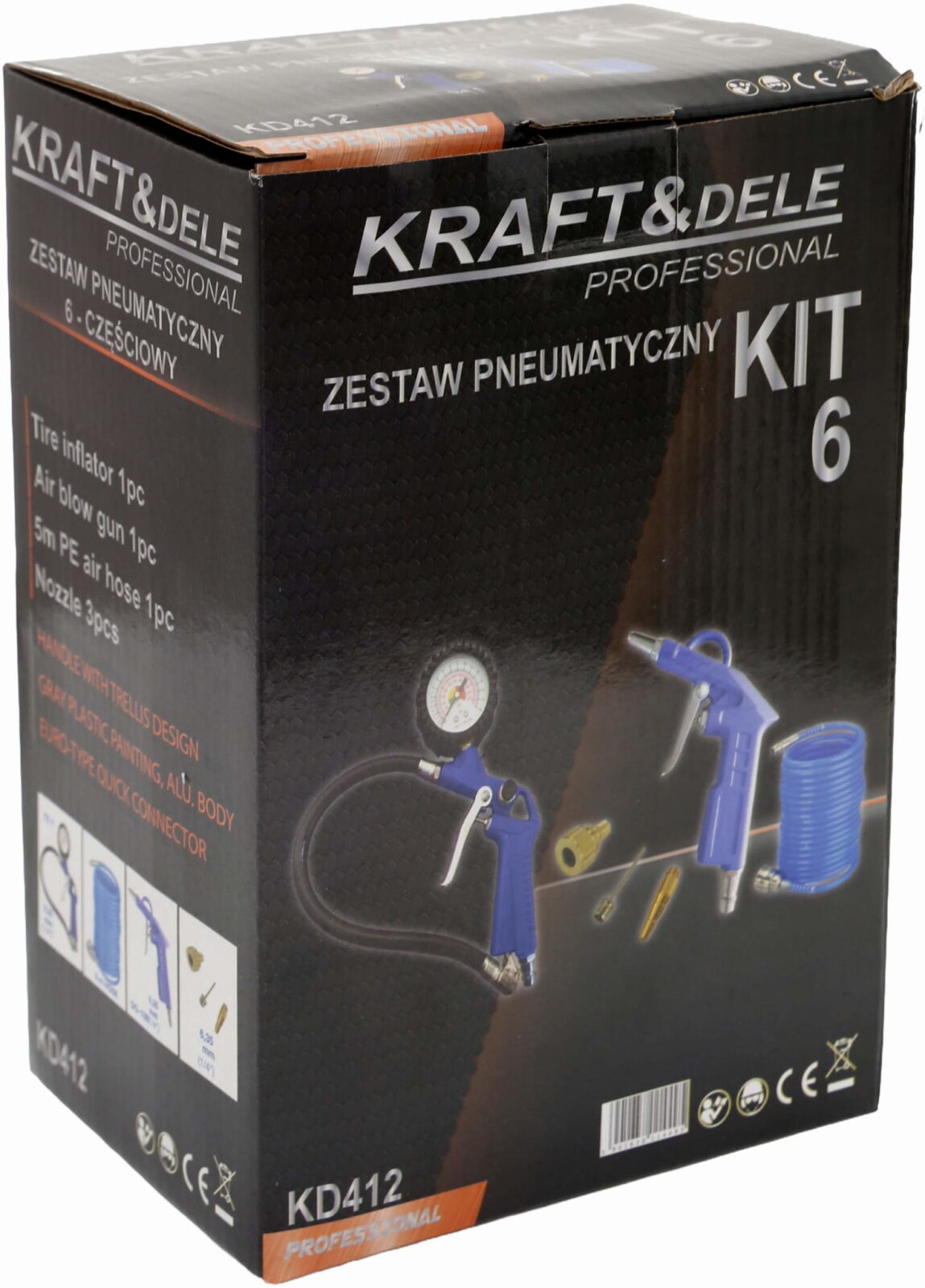 Pneumaatiliste tööriistade komplekt 6 elementi KD412