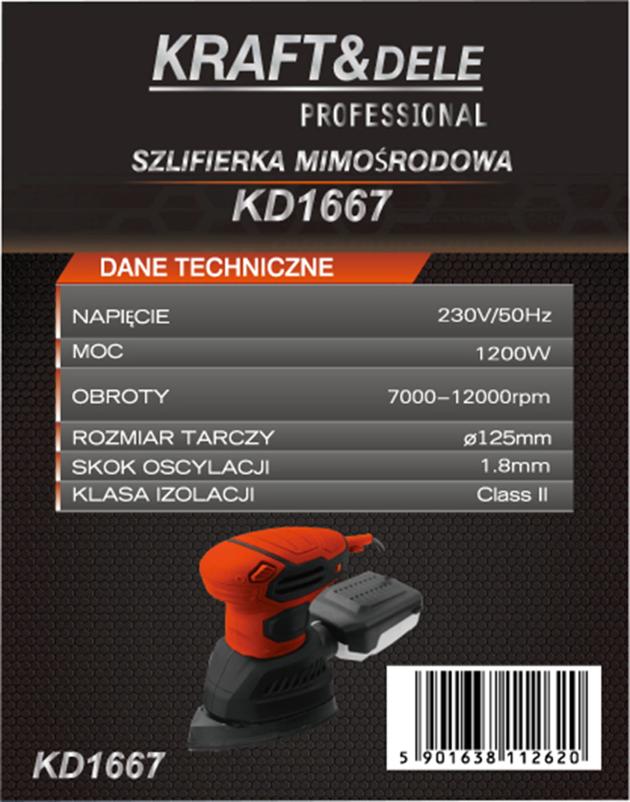 Ekstsentriklihvija 1200W 12000p/min KD1667