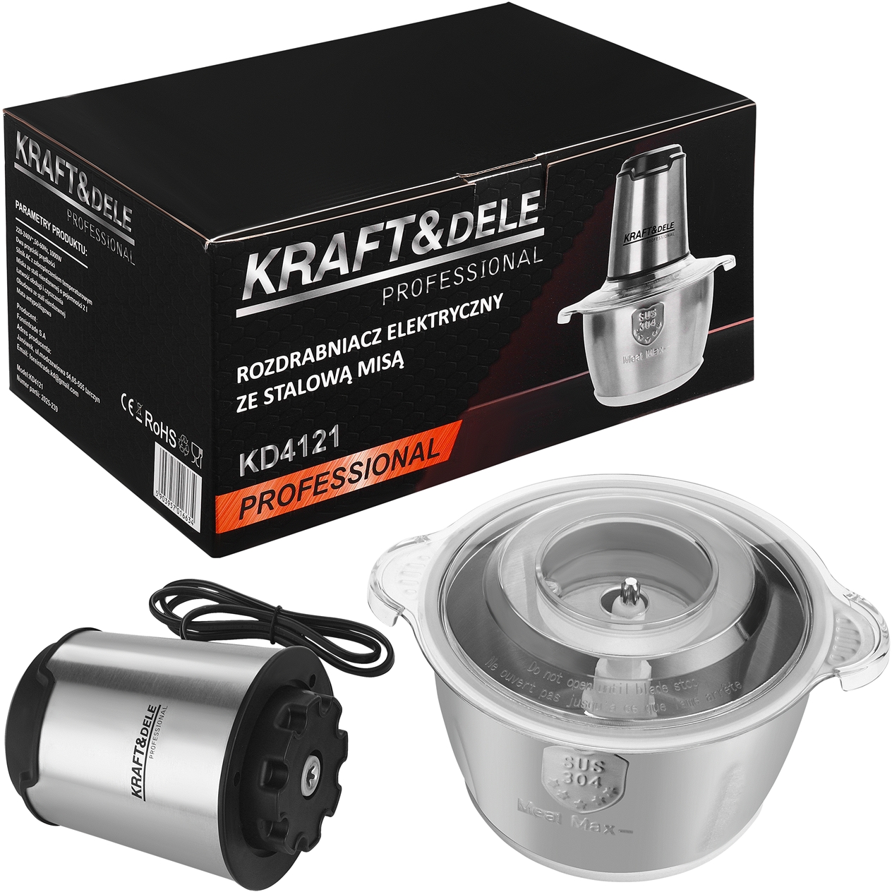 Elektriline hakkur liha/köögivilja jaoks terasmisaga 2L KD4121