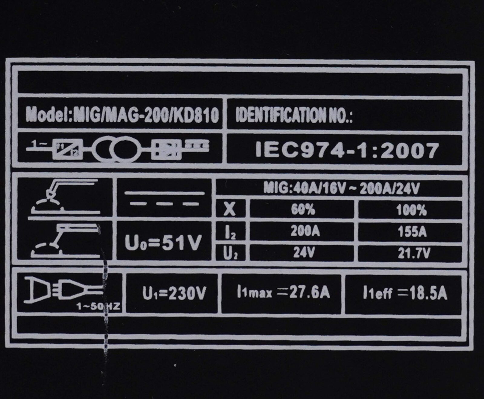Inverter-keevitusaparaat MIG/MAG 40–200A KD810