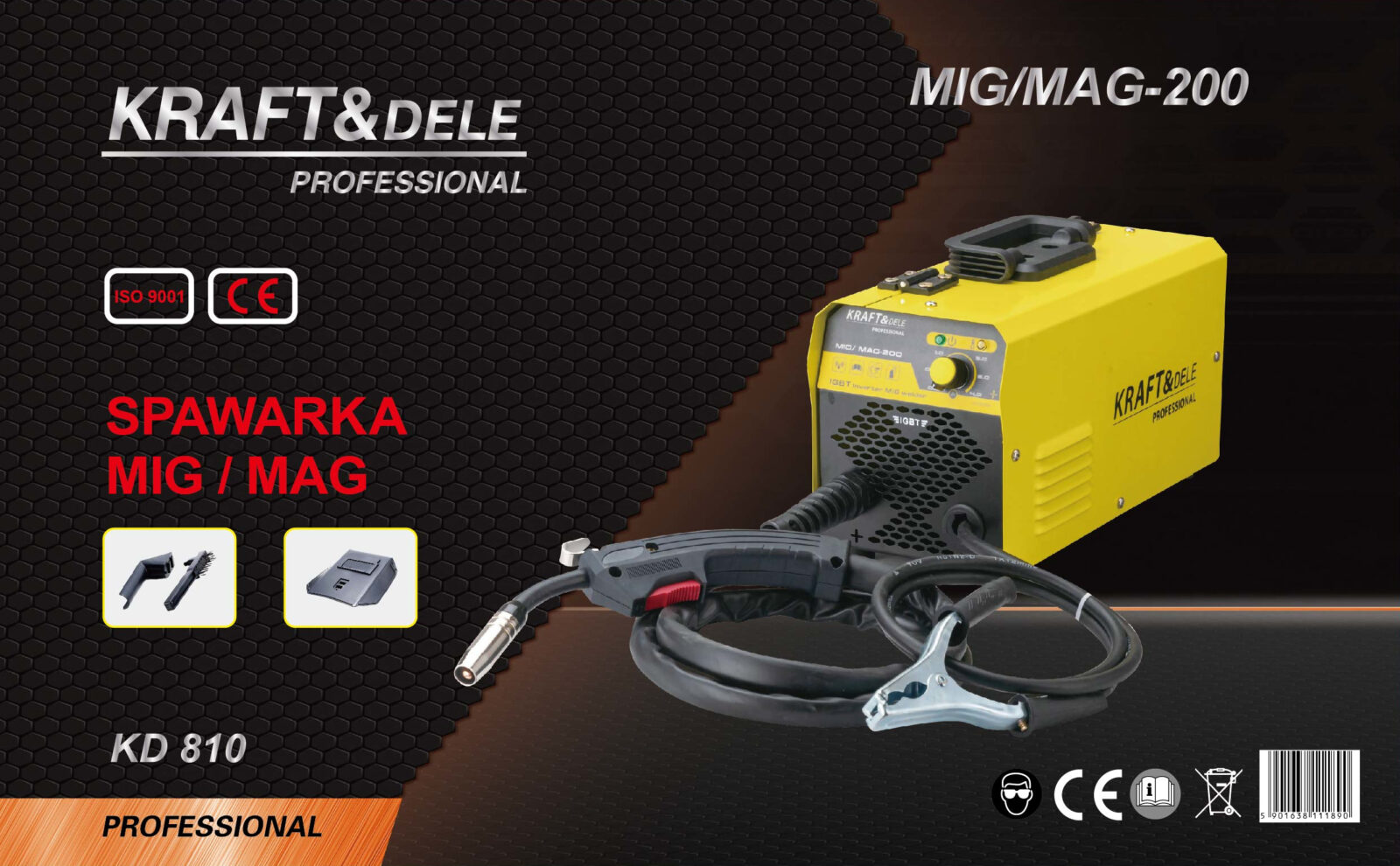 Inverter-keevitusaparaat MIG/MAG 40–200A KD810