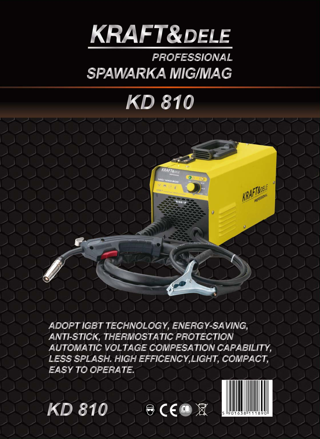 Inverter-keevitusaparaat MIG/MAG 40–200A KD810