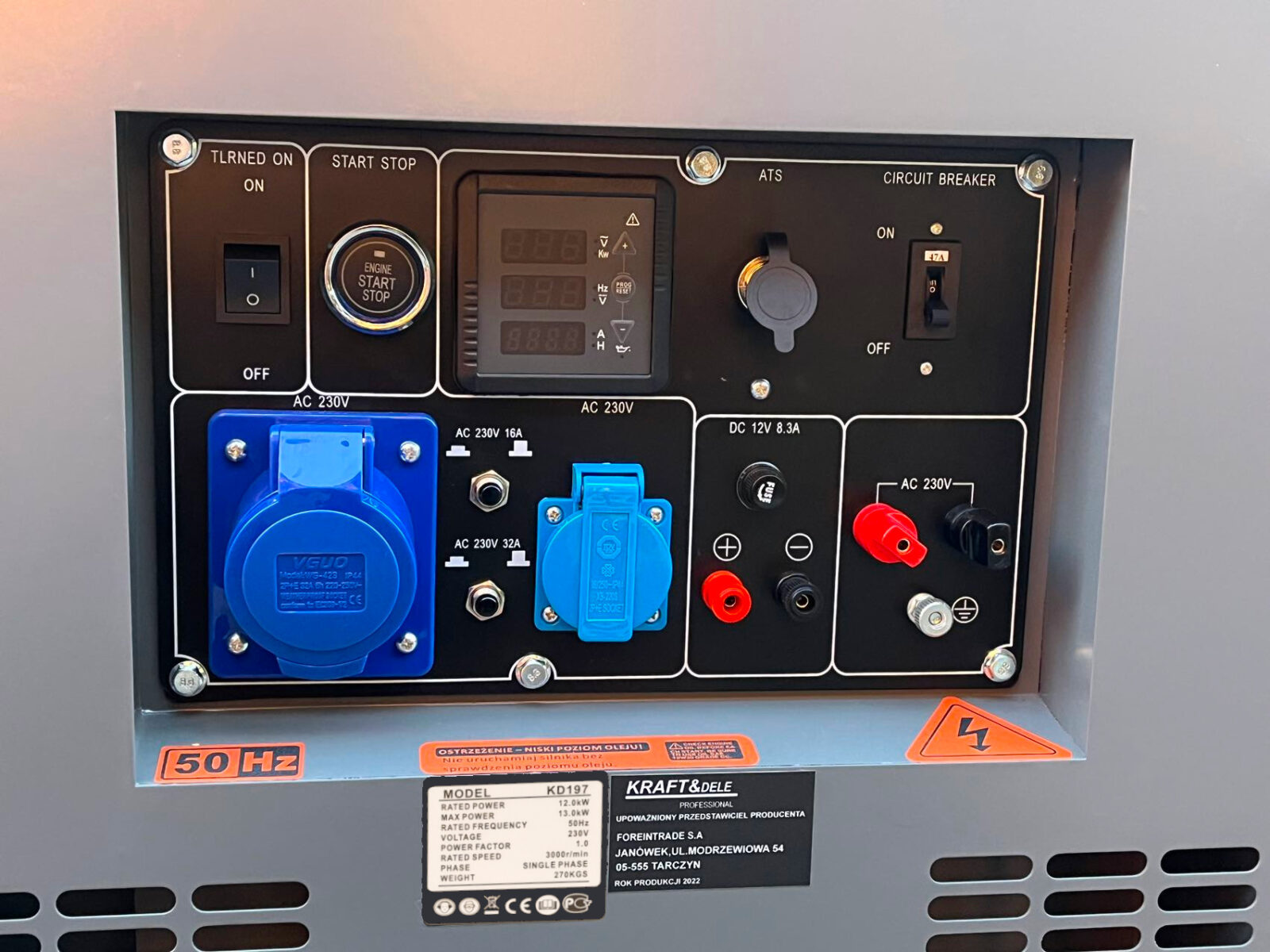Ühefaasiline DIISELELGENERAATOR 12/13kW KD197