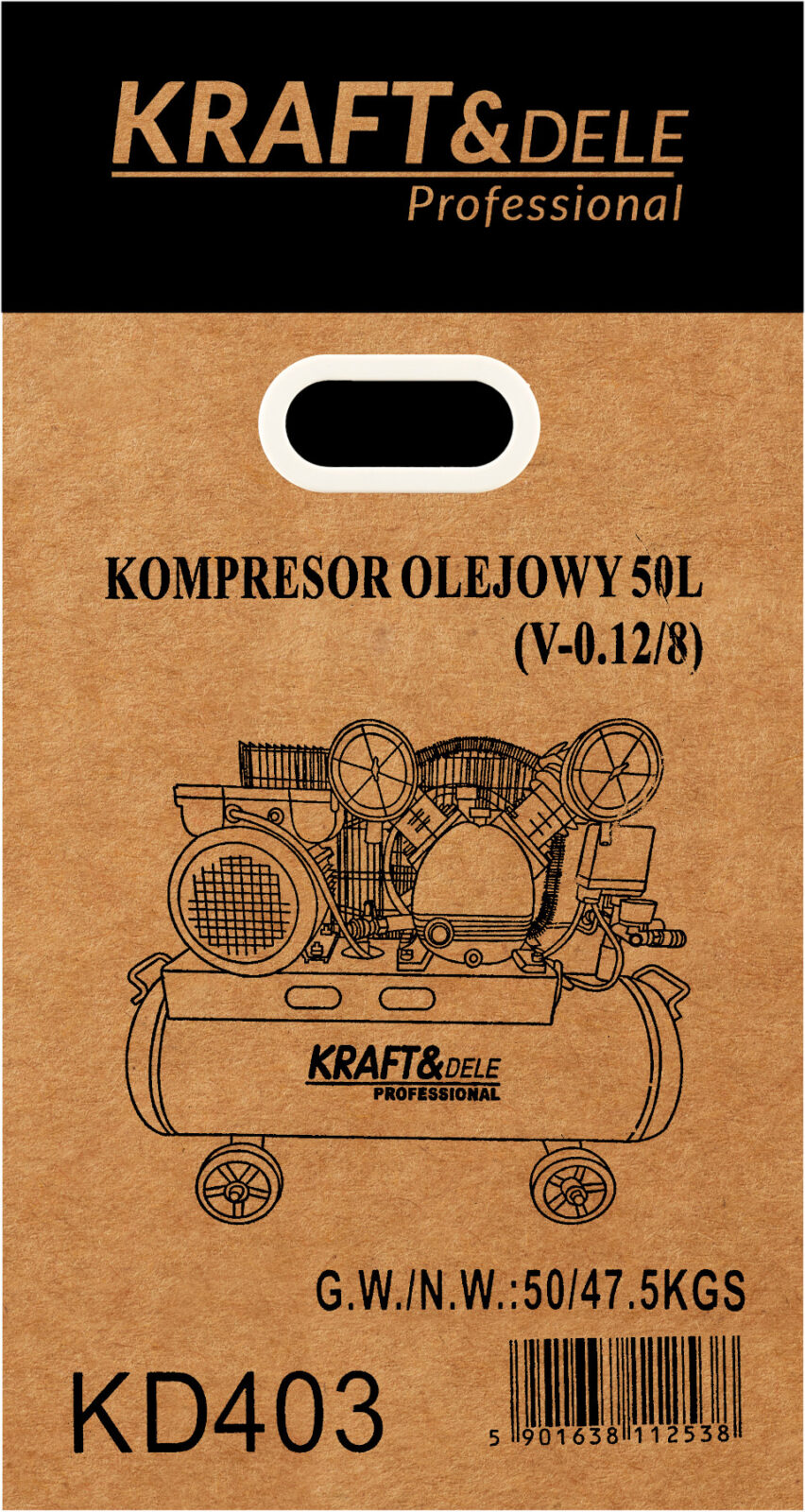 Õlikompressor 50L 2,8kW 480L/min KD403