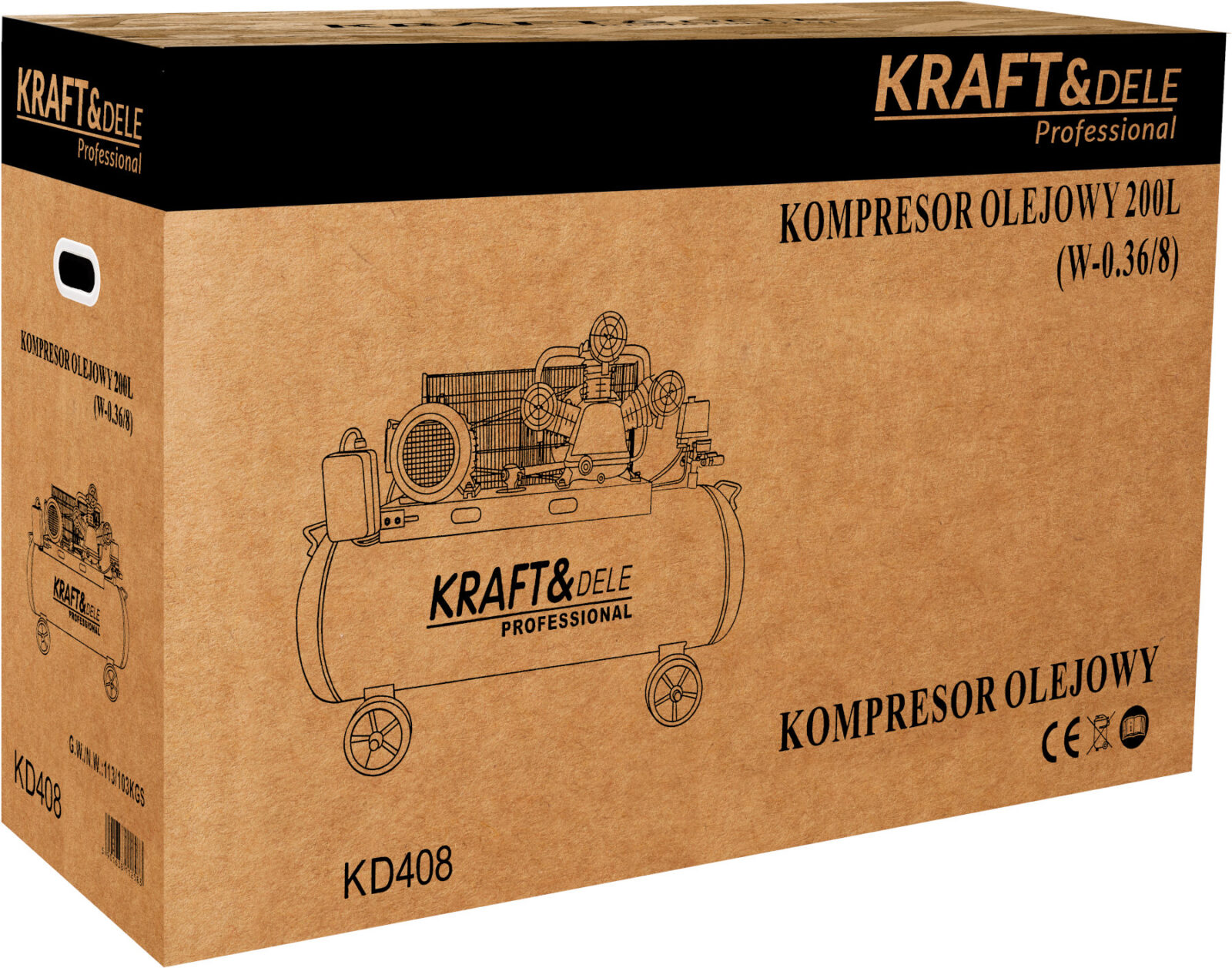 Õlikompressor 200 L 3 kolbi 400 V KD408