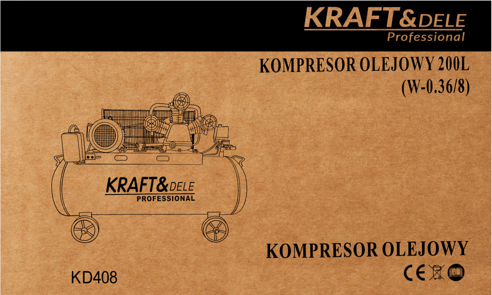 Õlikompressor 200 L 3 kolbi 400 V KD408
