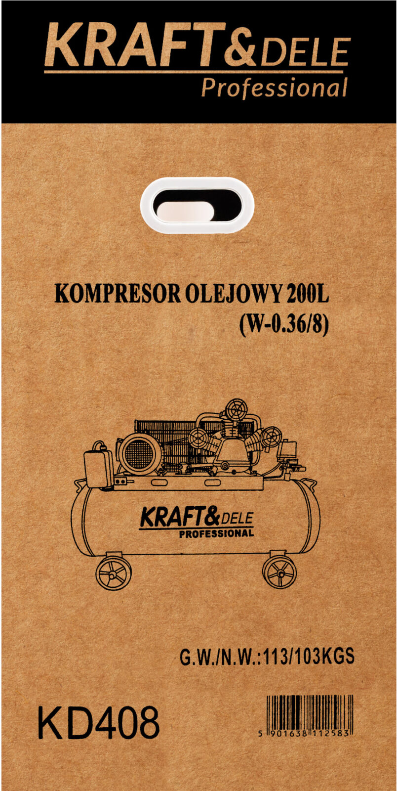 Õlikompressor 200 L 3 kolbi 400 V KD408