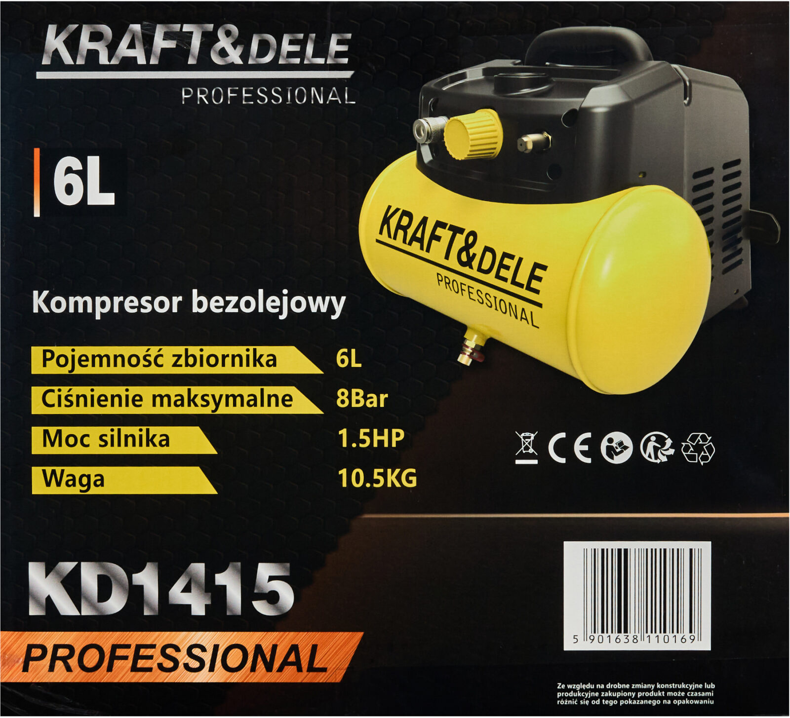 Õlivaba kompressor 6L 8bar KD1415