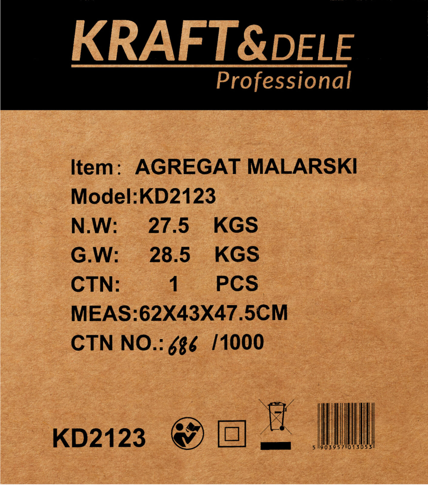 Hüdrodünaamiline värviagrekaatt 3500 W 15 l/min KD2123