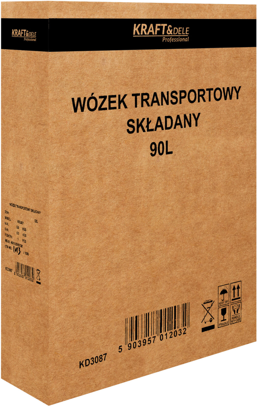 KOKKUPANDAV TRANSPORDIKÄRU 90 L KD3087