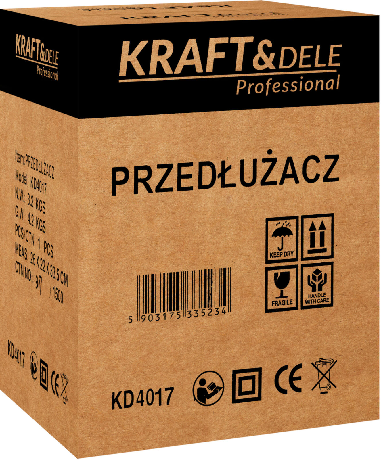 Aiakaablitrummel-pikendusjuhe 25m / 3 x 2,5mm KD4017
