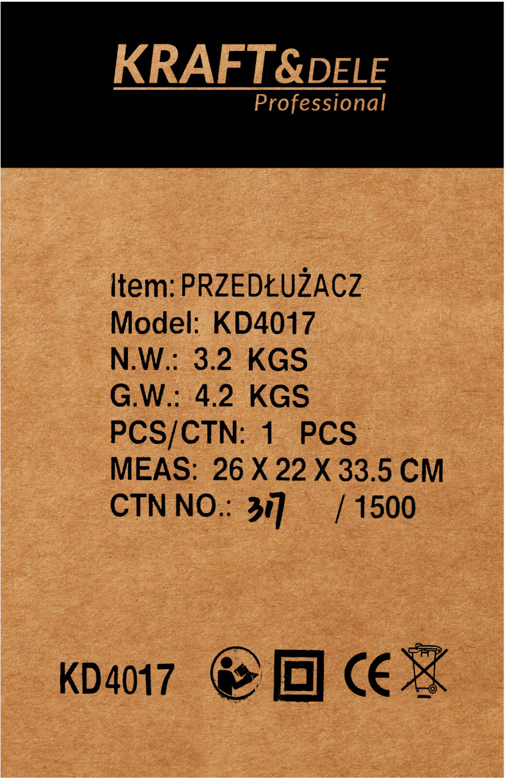 Aiakaablitrummel-pikendusjuhe 25m / 3 x 2,5mm KD4017