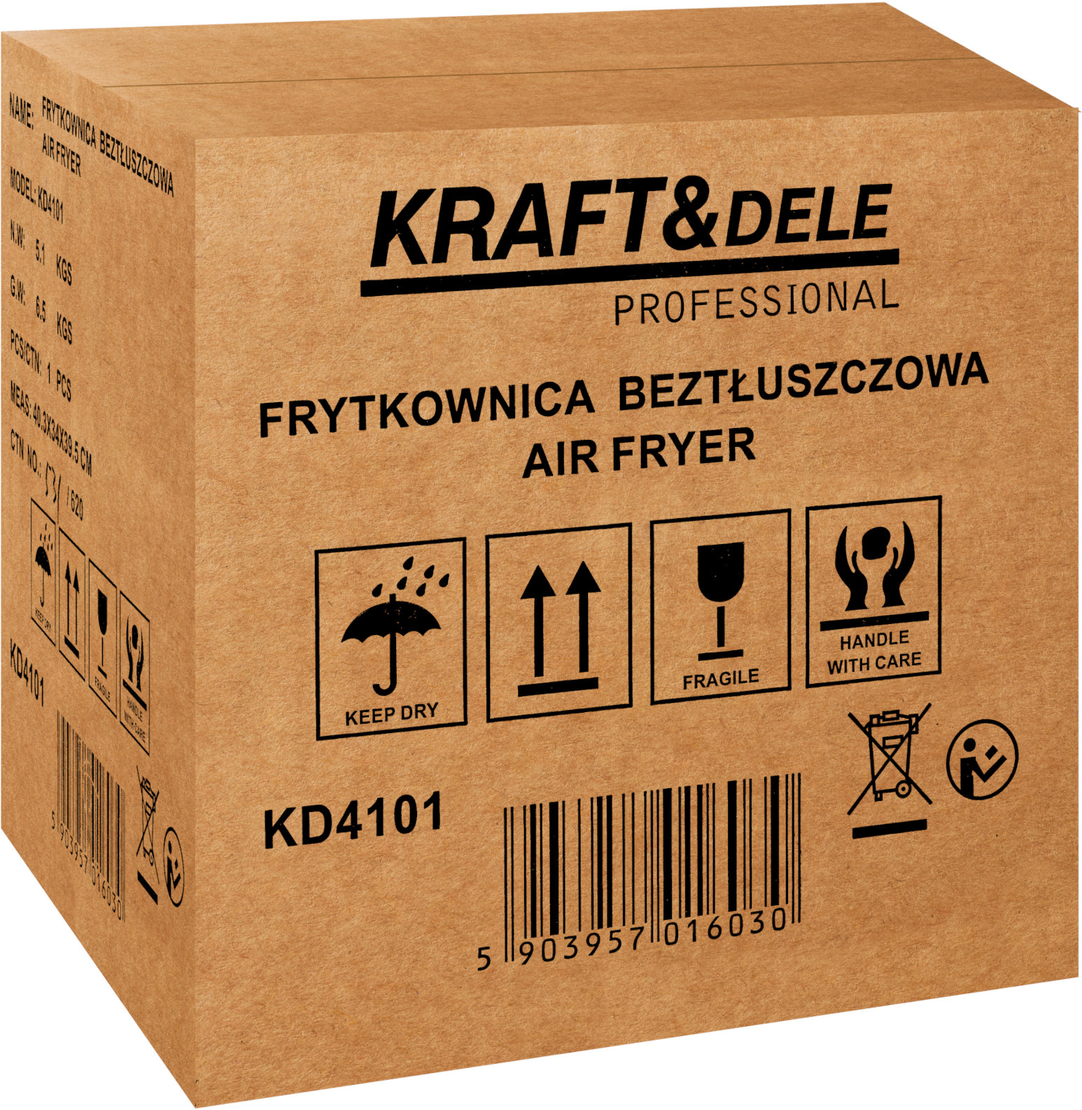 Airfryer rasvavaba fritüür 8L KRAFT&DELE KD4101 1850W