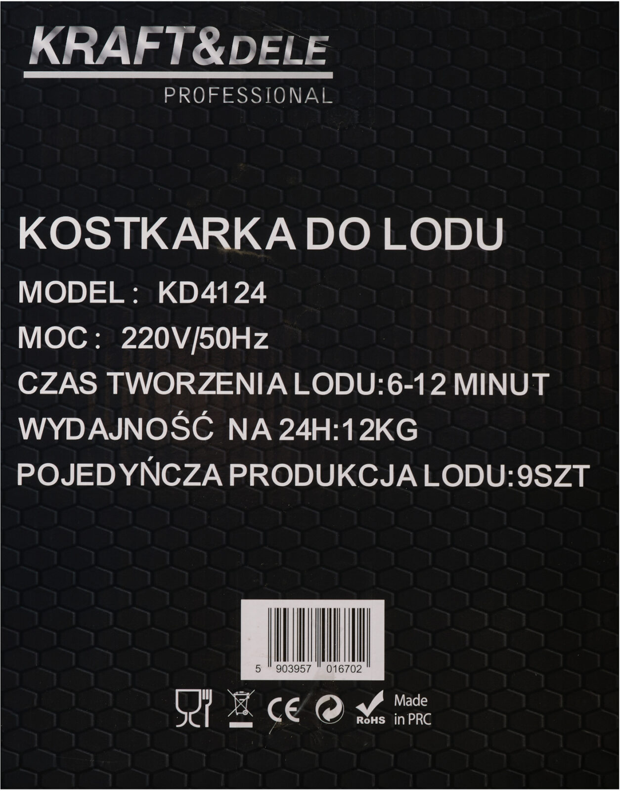 Jäämasin 12kg/24h 120W 1,2L KD4124