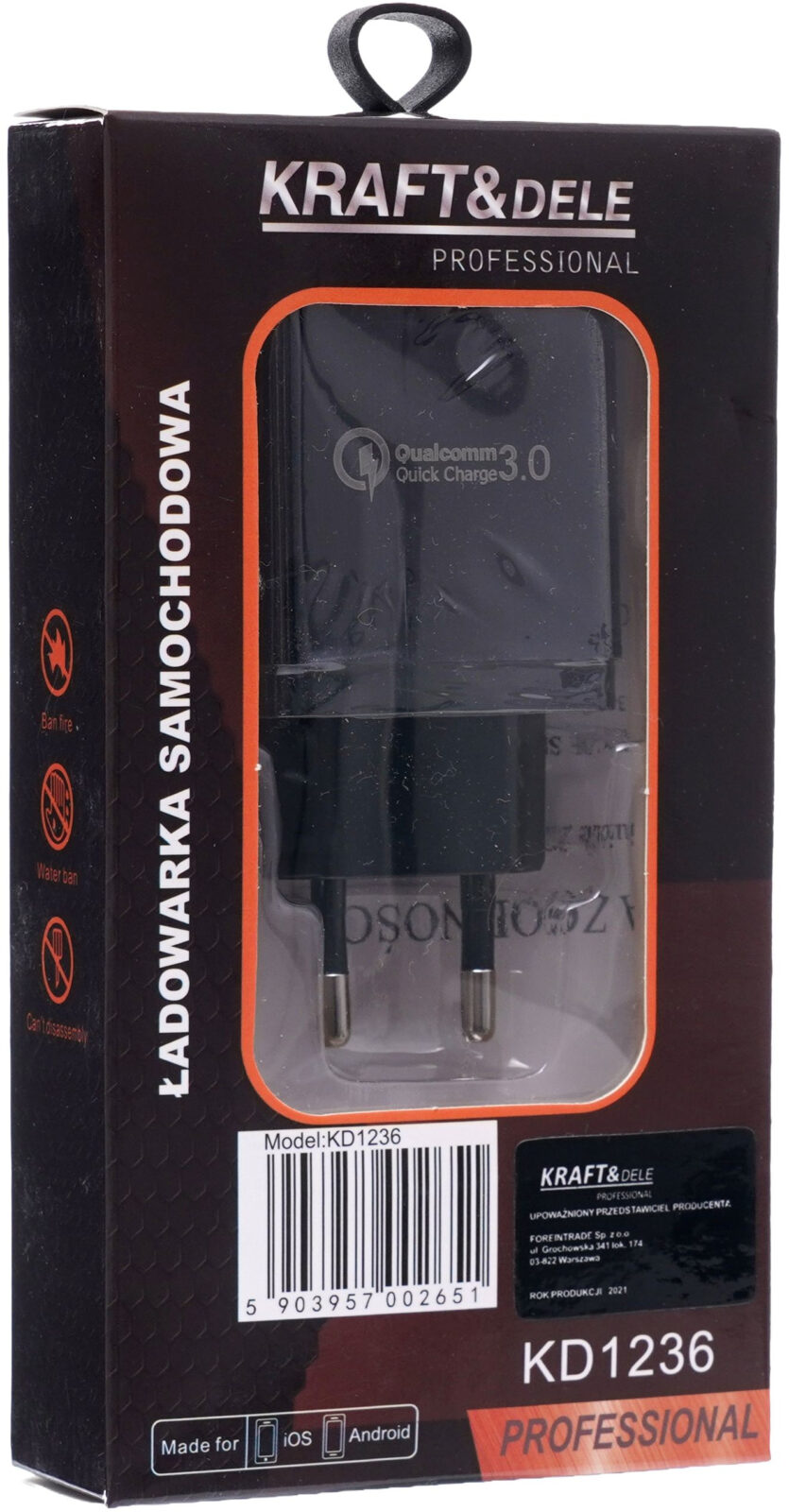 Võrgulaadija QUICK CHARGE 3.0 KD1236