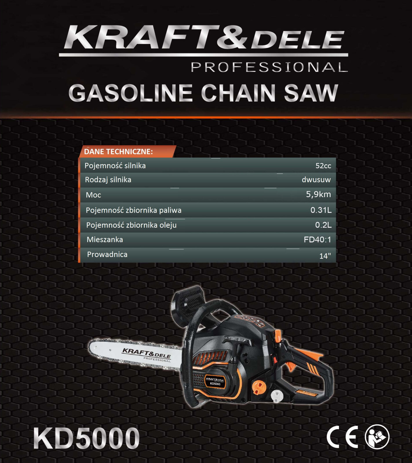 Bensiinitöösaag 3,9kW siiniga 14” KD5000