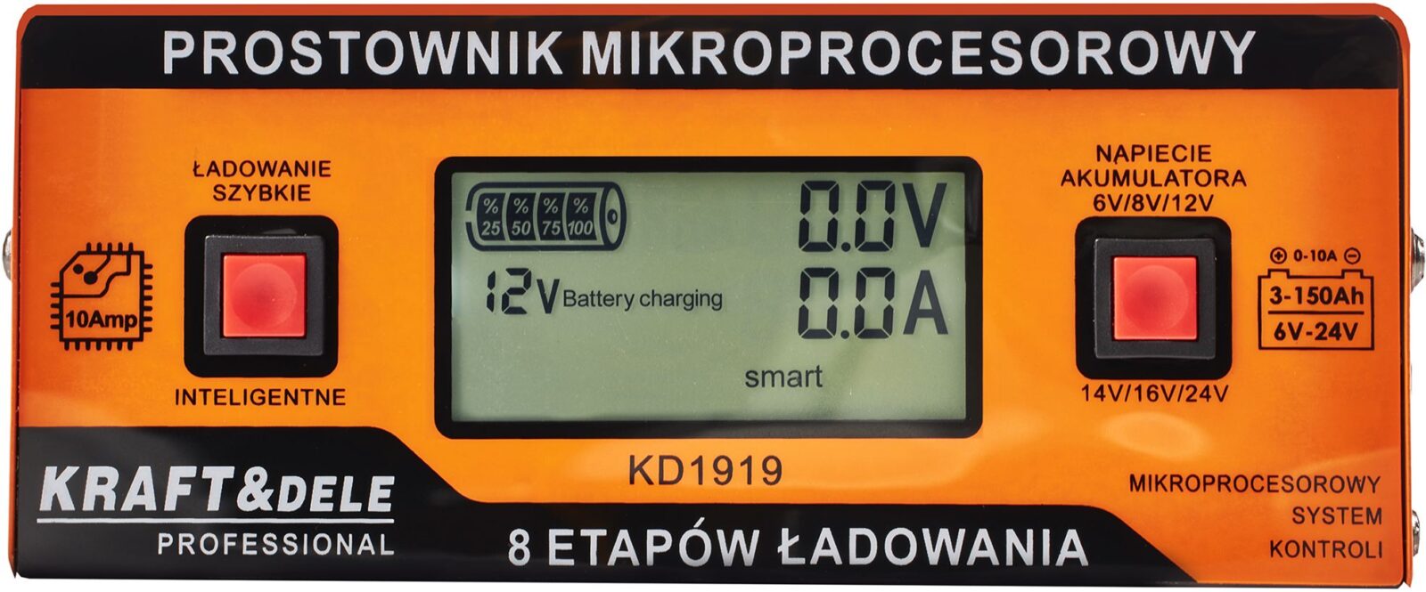 MIKROPROTSESSORIGA AKULAADIJA 10A 6/8/12/14/16/24V