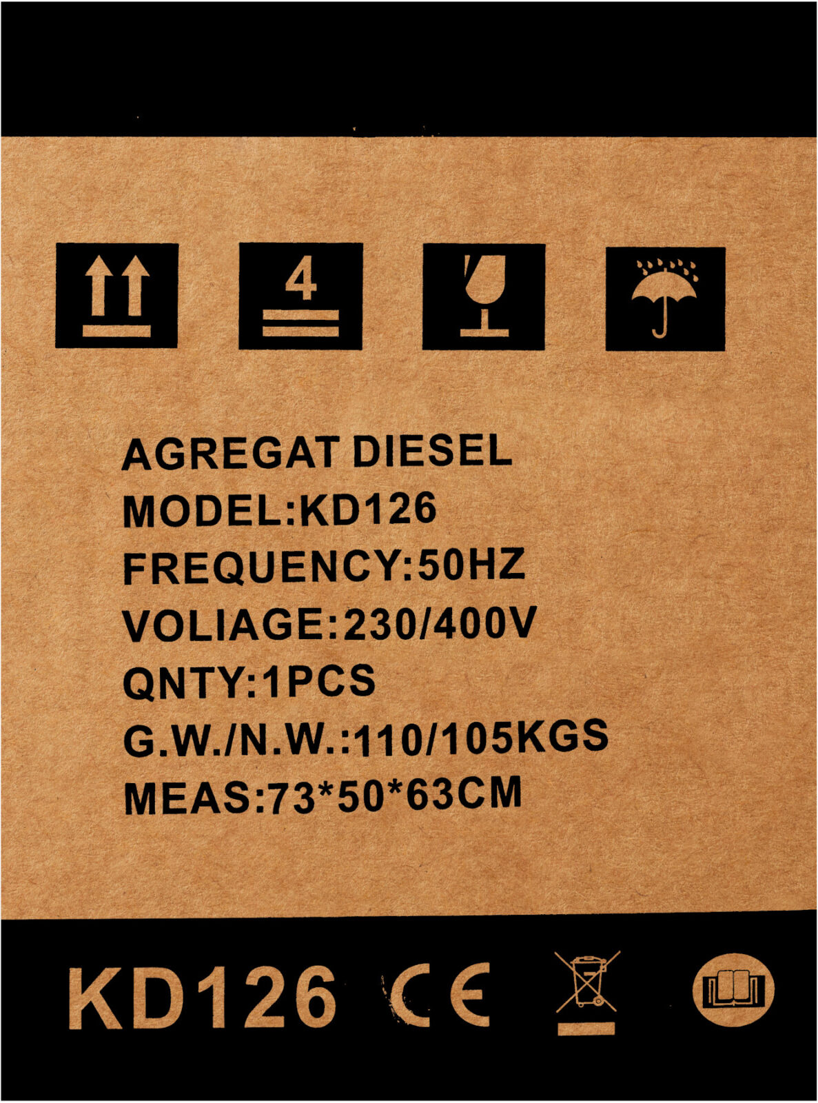 Diisligeneraator 8kW 80% 230/380V KD126