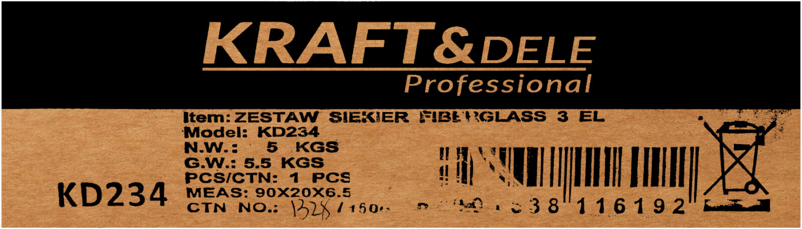 Kirvestekomplekt Fiberglass 3tk KD234