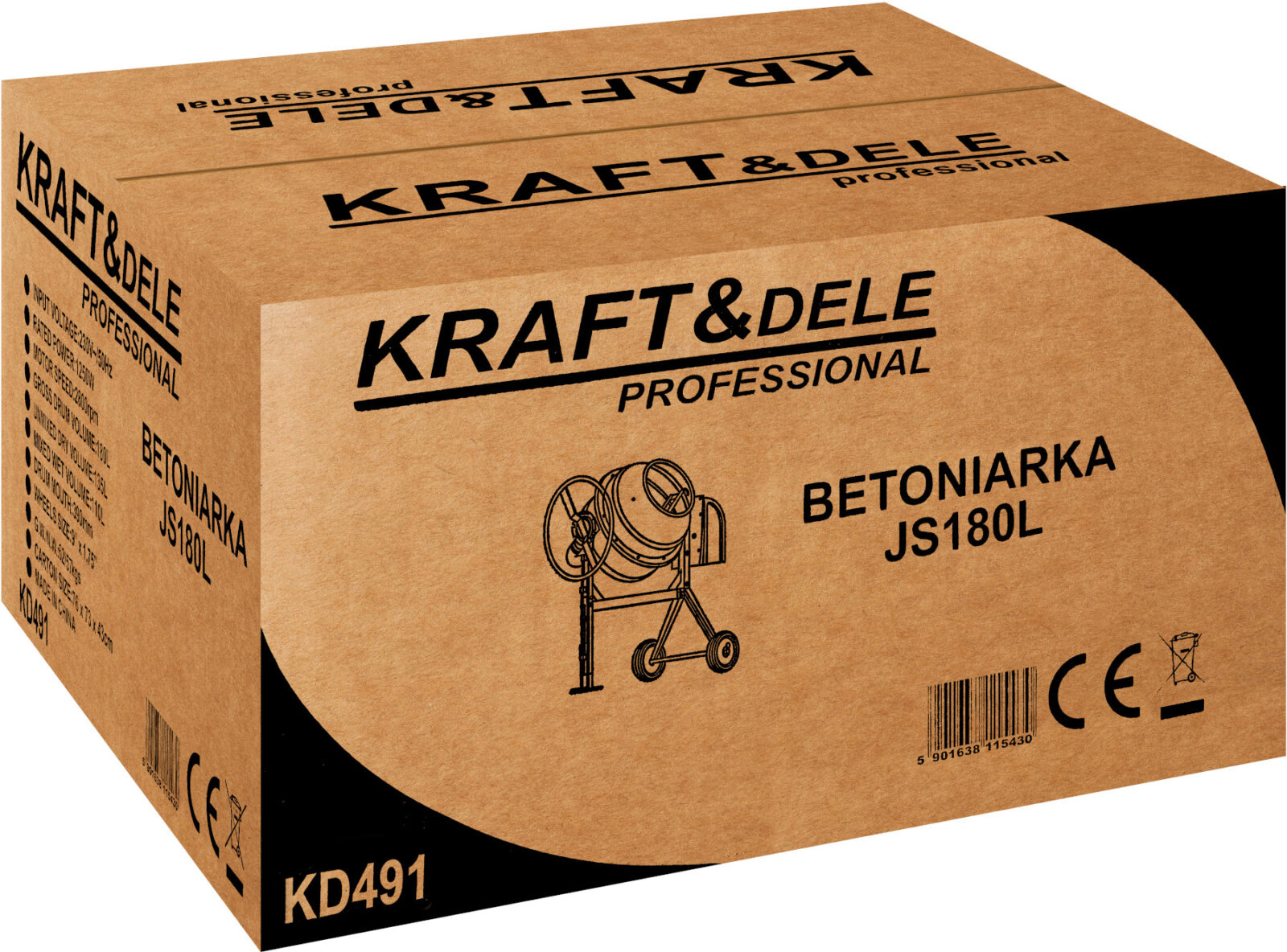 Betonisegaja 180L 1250W 230V KD491