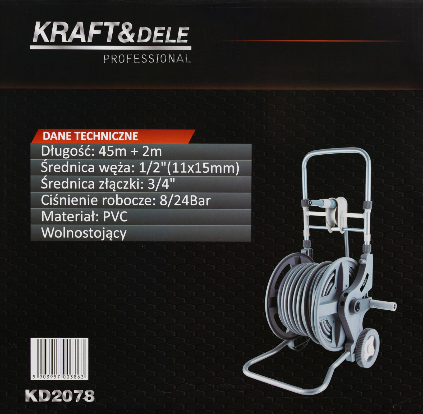 Aiakäru voolikuga 45m+2m 1/2″ KD2078